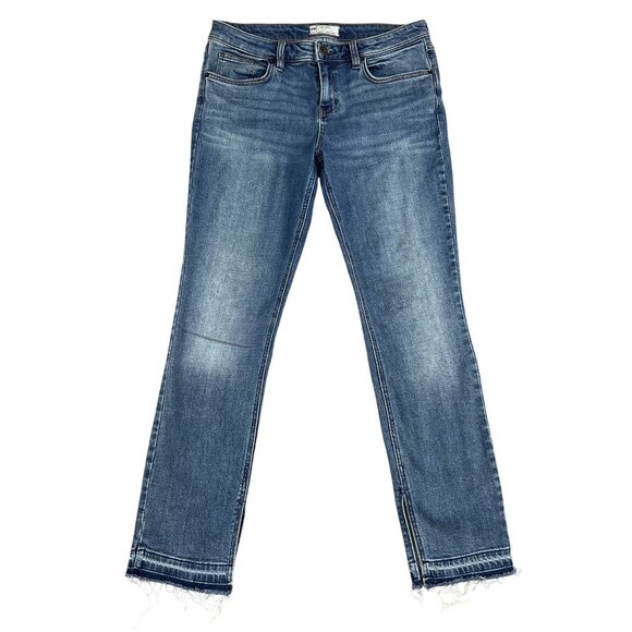 Free People Womens Raw Hem Mid Rise Jeans Sz 31 - Picture 1 of 5